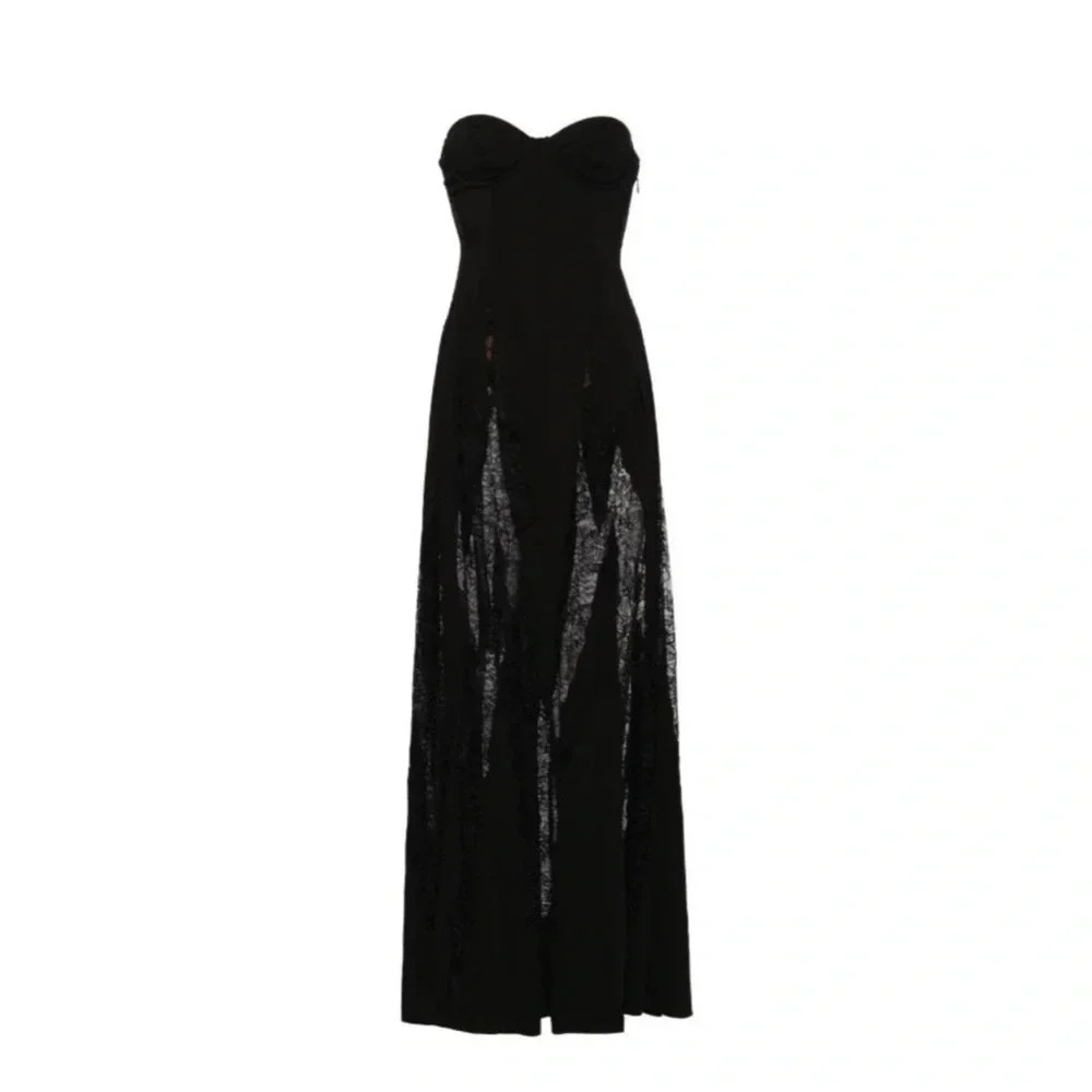 Retrofete Evangeline Dress Black Strapless Maxi Gown Corset Strapless Size S - Picture 2 of 5